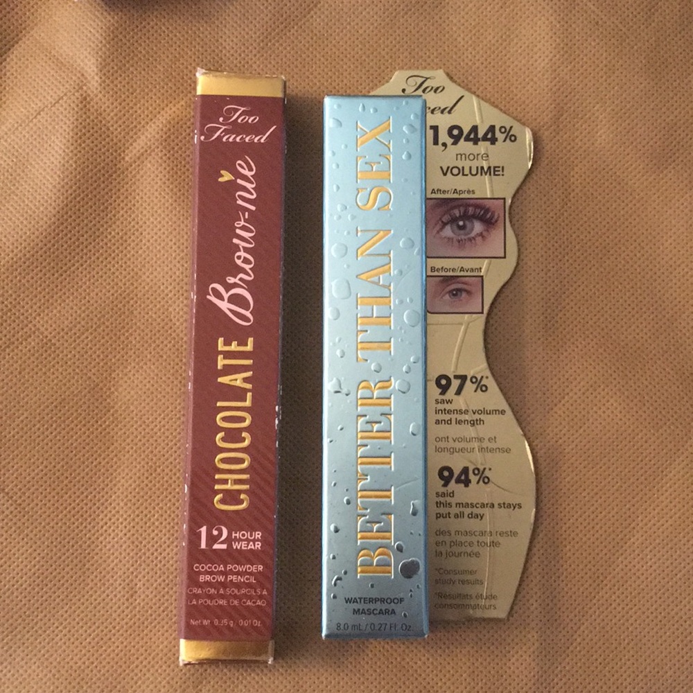 Too faced BTS waterproof mascara and Auburn brows